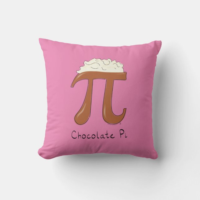 Funny Chocolate Pi Symbol Math Teacher Throw Pillow (Front)