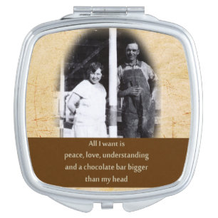 Funny Chocolate Quote Compact Mirror