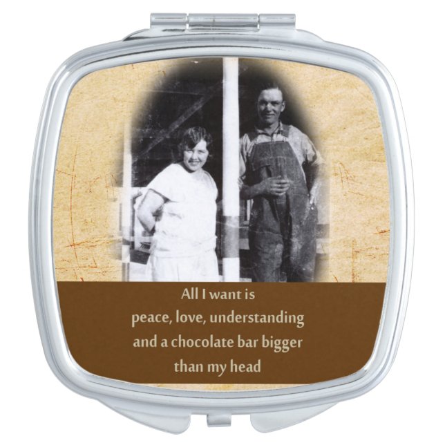 Funny Chocolate Quote Compact Mirror (Front)