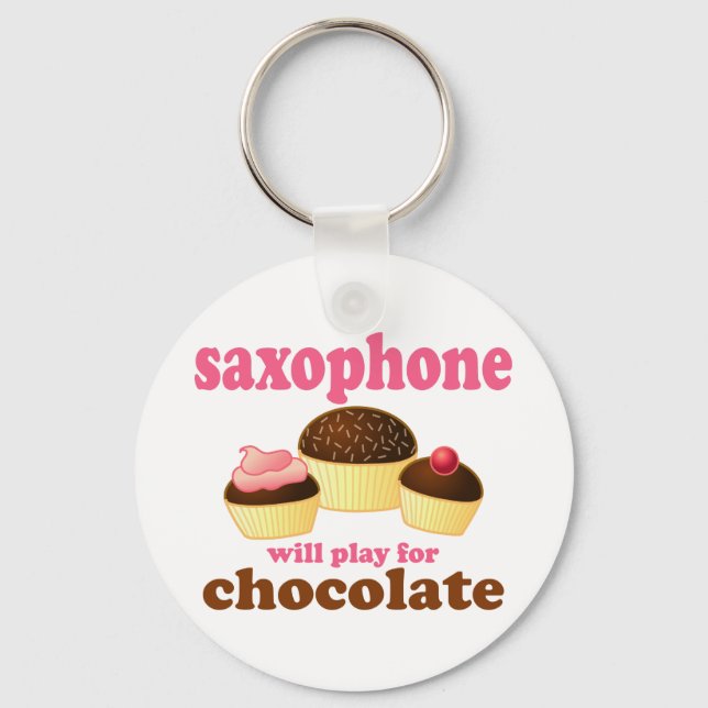 Funny Chocolate Saxophone Keychain (Front)