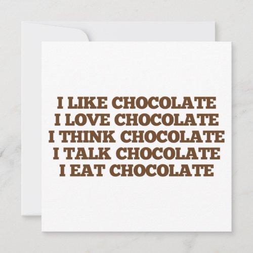 Funny Chocolate Saying quote Invitation