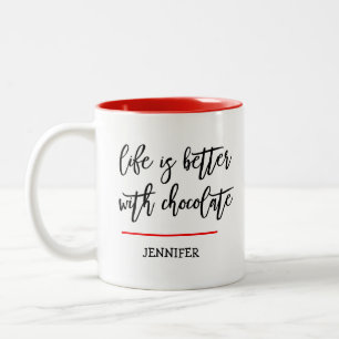 Funny Chocolate Theme Two-Tone Coffee Mug