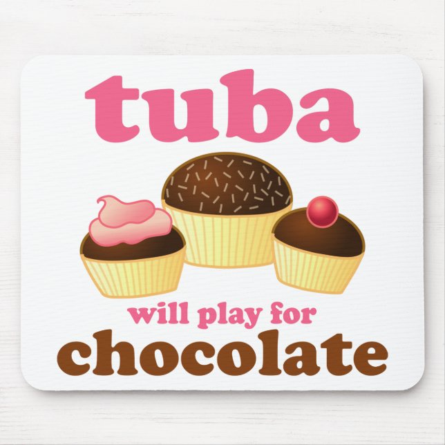 Funny Chocolate Tuba Mouse Pad (Front)