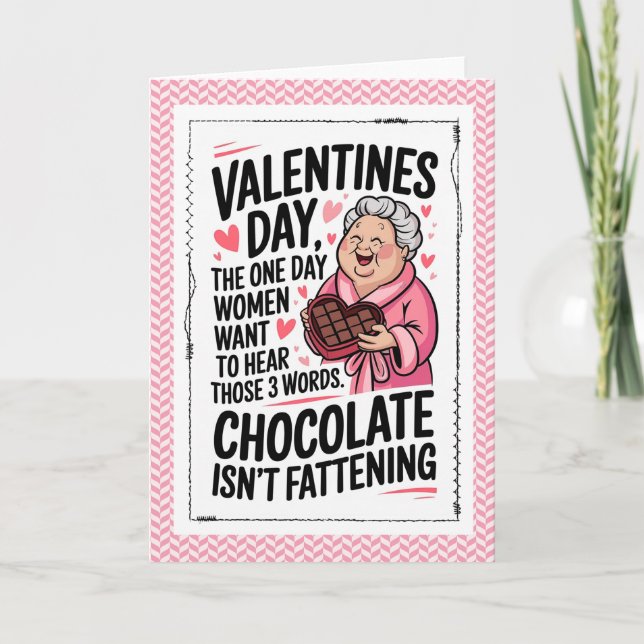 Funny Chocolate Valentine Humor Card (Front)