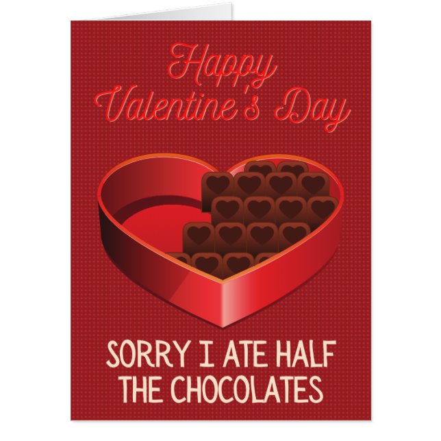 Funny Chocolates Custom Photo Giant Valentine Card (Front)