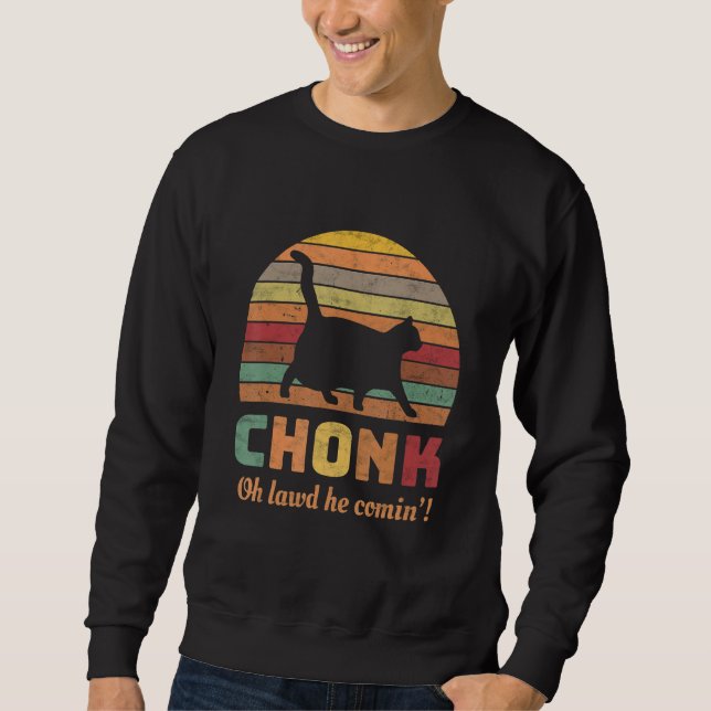 Funny Chonk Scale Cat Meme Memes Sweatshirt (Front)