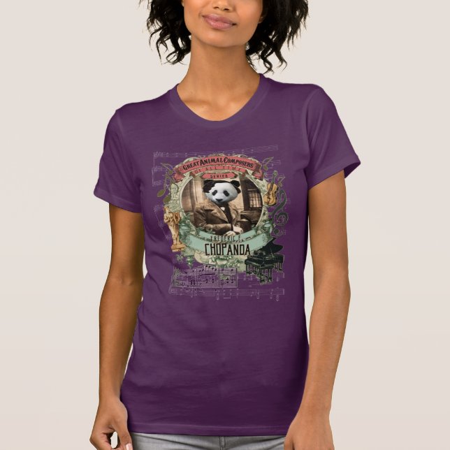 Funny Chopanda Panda Animal Composer Chopin Parody T-Shirt (Front)