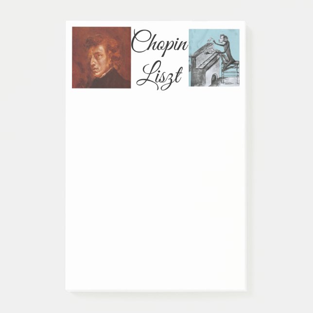 Funny Chopin Liszt "Shopping List"  Post-it Notes (Front)