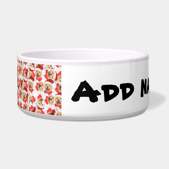 Funny Chow Chow Name Christmas Pattern Bowl (Front)