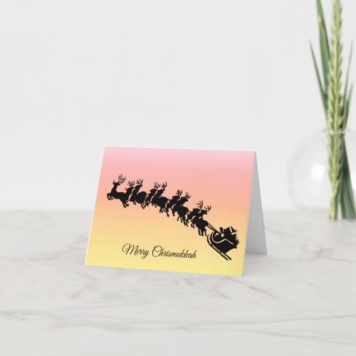 Funny Chrismukkah Card Jewish Rudolph Sleigh 