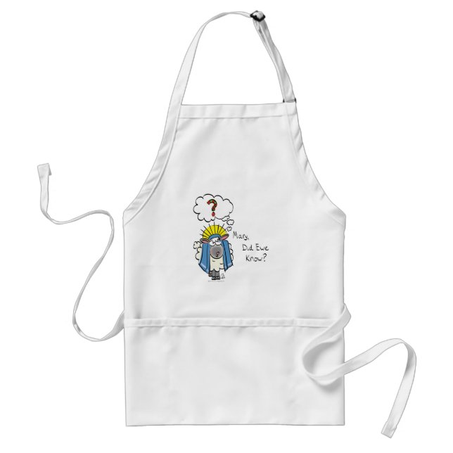 Funny Christian Christmas Cute Sheep Cartoon Adult Apron (Front)