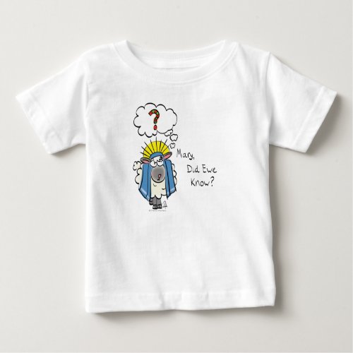 Funny Christian Christmas Cute Sheep Cartoon Baby T_Shirt