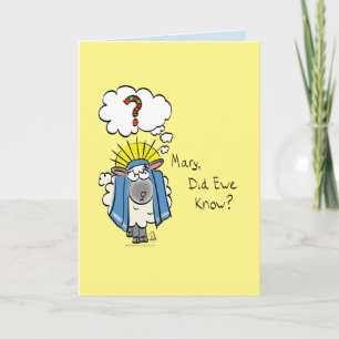 Funny Christian Christmas Cute Sheep Cartoon Card