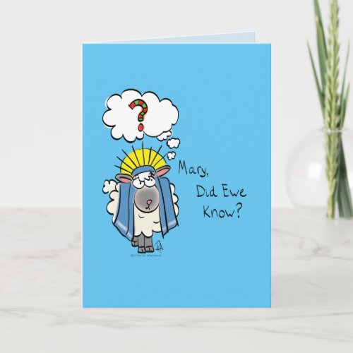 Funny Christian Christmas Cute Sheep Cartoon Card