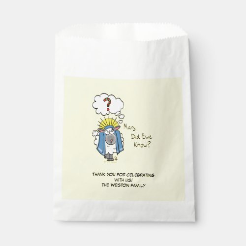 Funny Christian Christmas Cute Sheep Cartoon Favor Bag