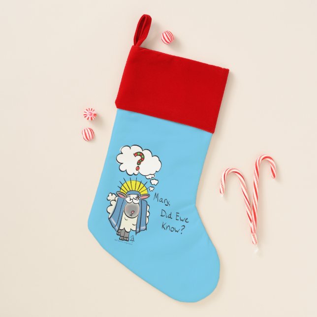 Funny Christian Christmas Cute Sheep Cartoon Stocking (Front)