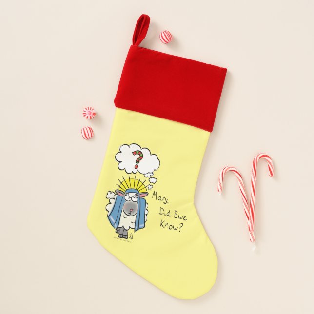 Funny Christian Christmas Cute Sheep Christmas Stocking (Front)