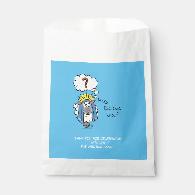 Funny Christian Christmas Cute Sheep Favor Bag (Front)