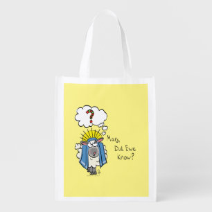 Funny Christian Christmas Cute Sheep Grocery Bag