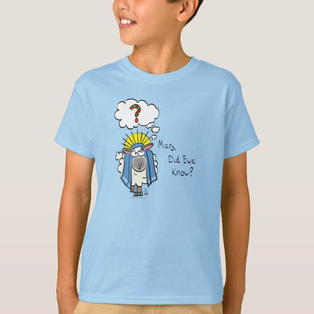 Funny Christian Christmas Cute Sheep T-Shirt (Front)