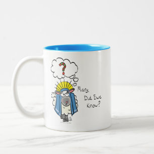 Funny Christian Christmas Cute Sheep Two-Tone Coffee Mug