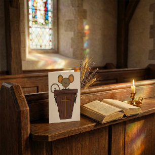 Funny Christian Church Mouse Character Card