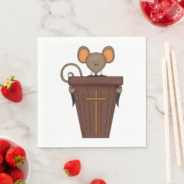 Funny Christian Church Mouse Character Napkins (Creator Uploaded)