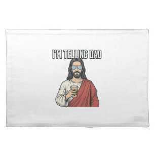 Funny Christian Dad Quote Vintage Cloth Placemat