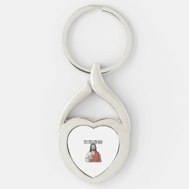 Funny Christian Dad Quote Vintage Keychain (Front)