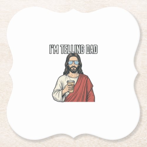 Funny Christian Dad Quote Vintage Paper Coaster
