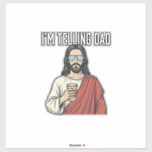 Funny Christian Dad Quote Vintage Sticker