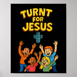 Funny Christian Faith Party Praise Turnt For Jesus Poster