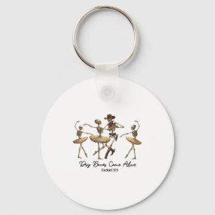 Funny Christian Halloween Ballet Cowboy Skeleton P Keychain