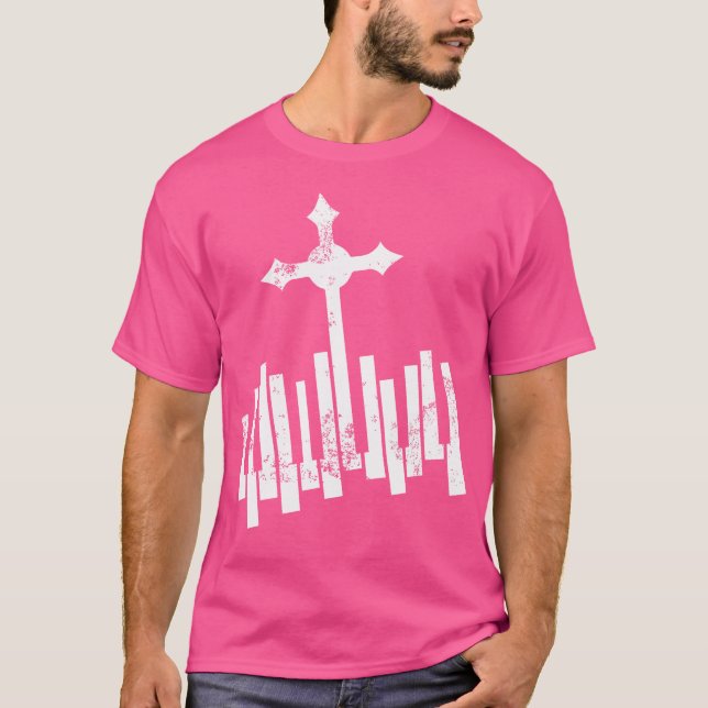 Funny Christian Keyboard 	 Piano Player Lover Gift T-Shirt (Front)