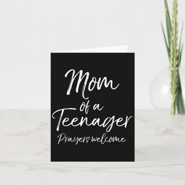 Funny Christian Mother's Mom Of A Teenager Prayers Card (Front)