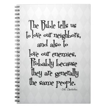 Funny Christian Religious Quote Gk Chesterton Notebook by Christian_Faith at Zazzle