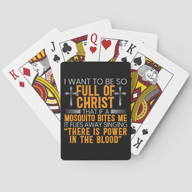 Funny Christian Religious Servant Of God Faithful  Poker Cards (Back)