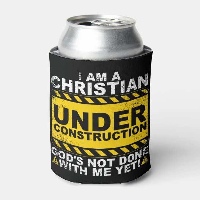 Funny Christian Under Construction Gift Catholic M Can Cooler (Can Front)