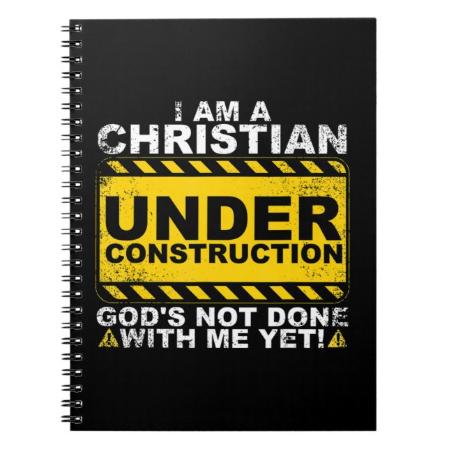 Funny Christian Under Construction Gift Catholic M Notebook (Front)