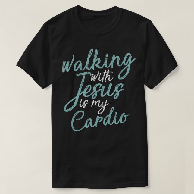 Funny Christian Workout dio Gift Jesus Christ Pray T-Shirt (Design Front)