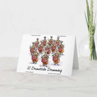 Funny Christmas 12 Drumsticks Drumming Gifts & Tee Holiday Card