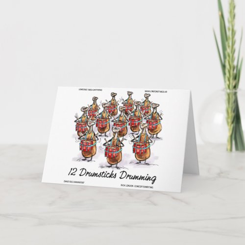 Funny Christmas 12 Drumsticks Drumming Gifts  Tee Holiday Card