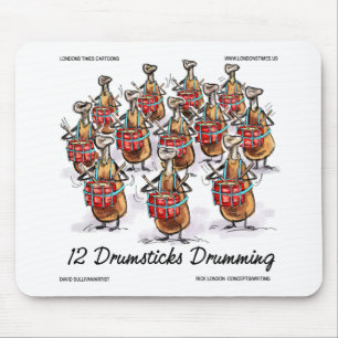 Funny Christmas 12 Drumsticks Drumming Gifts & Tee Mouse Pad