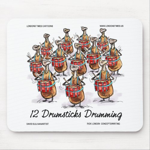 Funny Christmas 12 Drumsticks Drumming Gifts  Tee Mouse Pad