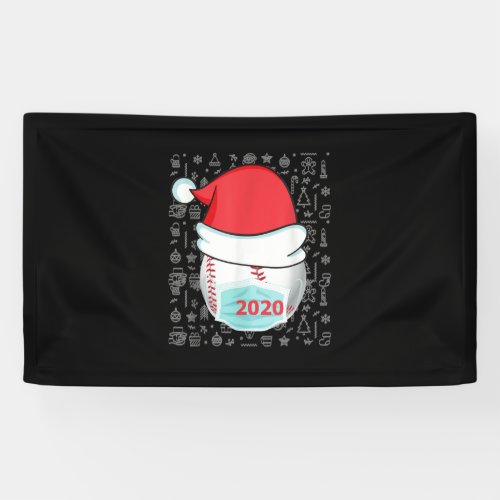 Funny Christmas 2020 Baseball Santa Hat Banner