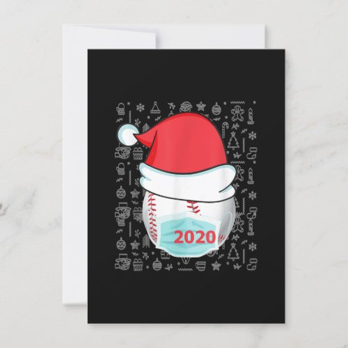 Funny Christmas 2020 Baseball Santa Hat Invitation