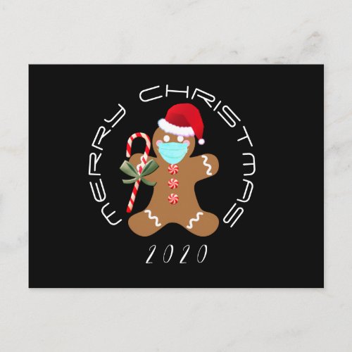 Funny Christmas 2020 Covid Gingerbread Man Postcard