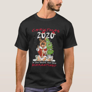 Funny Christmas 2020 German Shepherd Wear Mask Xma T-Shirt