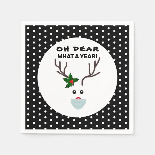 Funny Christmas 2020 Oh Dear What A Year Reindeer Napkins