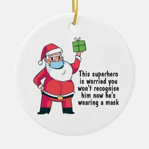 FUNNY Christmas 2020 Ornament Santa in FAcemask